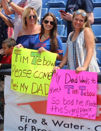 Tebow has drawn the attention of female fans everywhere he goes...